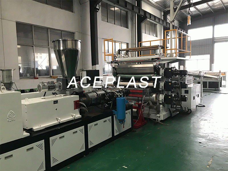 PVC imitation marble sheet production line for Uzbekistan customer